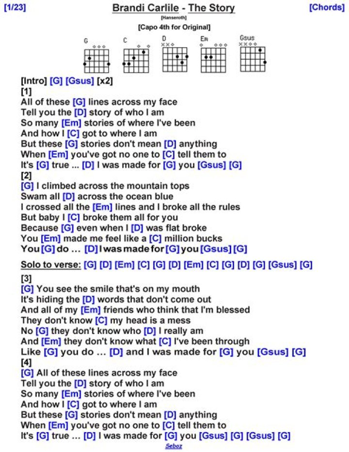 Unveiling The Lyrics To The Story By Brandi Carlile